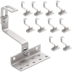 NuaFix Lot de 10 crochets de toit A2 pour panneaux solaires photovoltaïques - 3 positions réglables - Acier inoxydable 1.4016 - Angle z - Nuasol