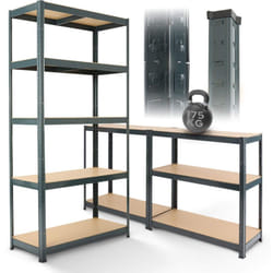 Arebos - tagère Charge Lourde 180 x 90 x 40 cm Capacité de Charge 875kg 0,63 mm 5 plaques mdf Rayonnage de Stockage Rayonnage de Cave Rayonnage