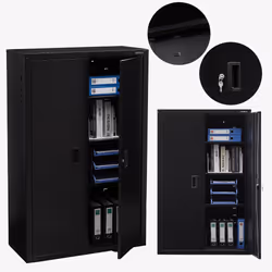 Arebos Armoire à dossier 140 x 90 x 40 cm, Noir