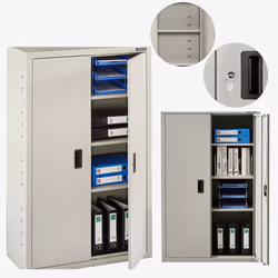 Arebos Armoire à dossier 140 x 90 x 40 cm, Gris
