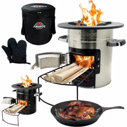 [FOYER EXTÉRIEUR ET CUISINIÈRE EN UN SEUL APPAREIL] Pour le plein air, le camping ou les soirées barbecue. Cuisiner, cuire et ...