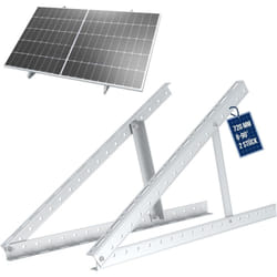 Nuasol - Support pour panneau solaire jusqu'à 72 cm - Toit plat pv - Réglable de 0 à 90 ° - Kit - Aluminium - Matériel de montage