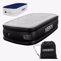 Arebos Matelas gonflable Lit à air simple, Anthracite