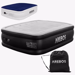Arebos Matelas gonflable Lit gonflable double, Anthracite