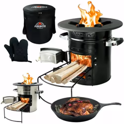 Description générale Pour le plein air, le camping ou les soirées barbecue, ce four à fusée d'AREBOS est l'appareil idéal pou ...