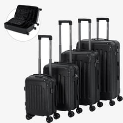 Arebos Set de 4 valises de voyage noir