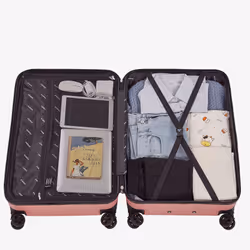 Arebos Set de 4 valises de voyage Rosé-or