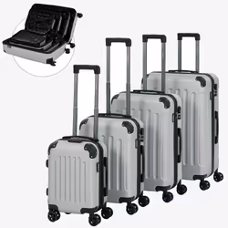 Arebos Set de 4 valises de voyage Argent, Argent