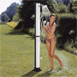 Arebos Douche solaire 40 L avec thermomètre, douchette à main & élément de sol