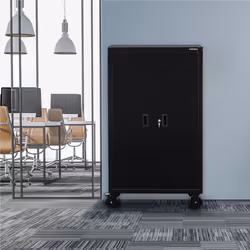 Arebos Armoire à dossier 155 x 90 x 40 cm avec roulettes