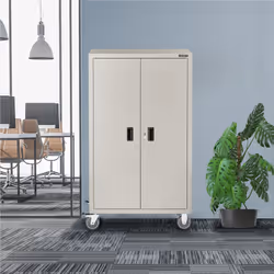 Arebos Armoire à dossier 155 x 90 x 40 cm avec roulettes