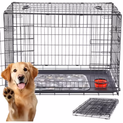 [PLIABLE & PEU ENCOMBRANTE] La cage pour chien se plie facilement, ce qui la rend particulièrement pratique pour le stockage  ...