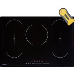 Arebos - Table de cuisson à induction 9800 w 5 plans de cuisson avec 2 zones flexibles 77 cm Autonome avec Sensor Touch, minuterie, sécurité enfants,