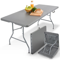 Table de buffet pliante 182 x 74 x 74 cm Table de camping Table de fête Table de jardin pliante pour jardin terrasse et balcon pliante 8 personnes