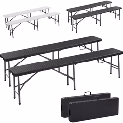 [L'ENSEMBLE PARFAIT] L'ensemble de sièges se compose de deux bancs. Ceux-ci sont pliables et peuvent être montés rapidement e ...