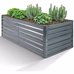 AREBOS  Jardinière surélevée en métal - 240 x 90 x 79 cm - En acier galvanisé