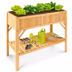 [Jardinière surélevée en bois] Parfaite pour la terrasse et le jardin ! La jardinière surélevée AREBOS en bois de sapin de ha ...