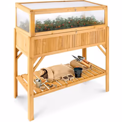 [Jardinière surélevée en bois avec serre amovible] Parfaite pour le jardin, la terrasse et le balcon ! La jardinière surélevé ...