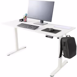 AREBOS Bureau à hauteur réglable électriquement 120x60 cm Fonction mémoire Table dordinateur réglable 72-118 cm Blanc