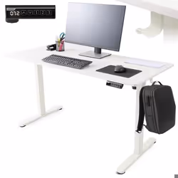 AREBOS Bureau à hauteur réglable électriquement 140x60 cm Fonction mémoire Table dordinateur réglable 72-118 cm