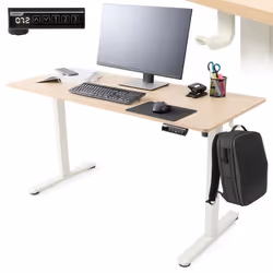 AREBOS Bureau électrique 140 x 60 cm réglable en hauteur avec fonction mémoire