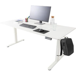 AREBOS Bureau à hauteur réglable électriquement 160x80 cm  Fonction mémoire  Table dordinateur réglable 72-118 cm  Blanc
