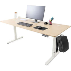AREBOS Bureau à hauteur réglable électriquement 160x80 cm  Fonction mémoire  Table dordinateur réglable 72-118 cm Beige