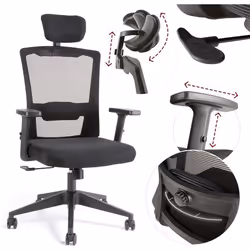 AREBOS Chaise de bureau ergonomique chaise de bureau avec appuie-tête réglable