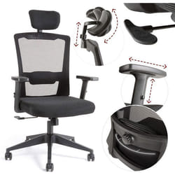 AREBOS Chaise de bureau ergonomique chaise de bureau avec appuie-tête réglable
