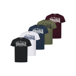 T-shirt Lonsdale Fittonhill (x5) - black/white/dark navy