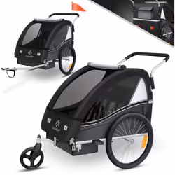 KESSER Remorque pour enfants Sport-RX 2in1 utilisable comme remorque de vélo et poussette, intérieur spacieux et espace pour  ...