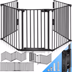 KESSER Grille de protection pour cheminée en 5 éléments, montage rapide et simple, double mécanisme de verrouillage manuel, m ...