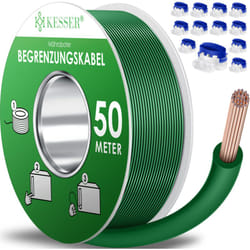 KESSER® Câble périphérique + piquet + connecteur de câble pour tondeuse robot Accessoires SET câble périphérique compatible universel Vert / 50m