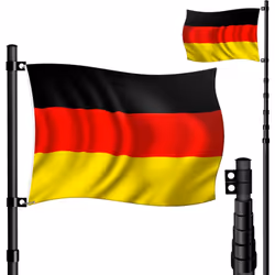 KESSER Hampe de drapeau télescopique en aluminium, réglable en hauteur pour un attirer parfaitement l’attention, support de d ...
