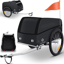 KESSER® Remorque de Vélo jusqu’à 40kg  Chariot de Transport Vélo avec attelage et Housse Noir / Anthracite