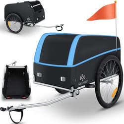 KESSER® Remorque de Vélo jusqu’à 40kg  Chariot de Transport Vélo avec attelage et Housse Bleu / Anthracite