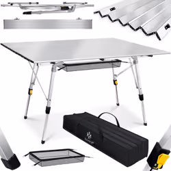 KESSER Table de camping en aluminium léger et de qualité supérieure, particulièrement résistante aux intempéries, idéale pour ...