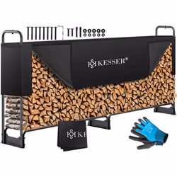 L'étagère à bois de cheminée Kesser séduit par sa construction robuste, sa bâche résistante aux intempéries, sa grande capaci ...