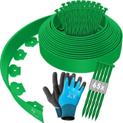 Kesser - Bordure de pelouse flexible en plastique avec piquets + gants Bordure de parterre Bordure de tonte