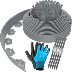 Kesser - Bordure de pelouse flexible en plastique avec piquets + gants Bordure de parterre Bordure de tonte