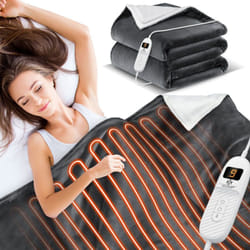 KESSER® Couverture chauffante avec arrêt automatique Couverture chauffante électrique double face Couverture douillette lit canapé 9 niveaux de