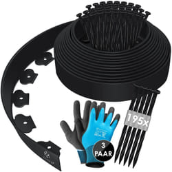 Kesser - Bordure de pelouse flexible en plastique avec piquets + gants Bordure de parterre Bordure de tonte