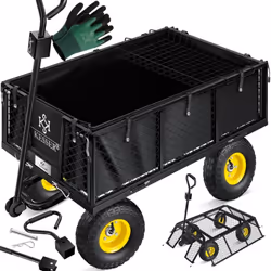 KESSER Chariot GT-700-S jusqu'à 700KG de charge, parois latérales rabattables et robustes, pneus à roulement à billes sur jan ...