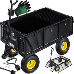 Kesser - Chariot de jardin, Chariot à bras, Chariot de transport Charge maximale 700kg Diable de jardin, Bâche amovible incluse, Pneus gonflables,