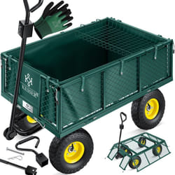 Kesser - Chariot de jardin, Chariot à bras, Chariot de transport Charge maximale 700kg Diable de jardin, Bâche amovible incluse, Pneus gonflables,