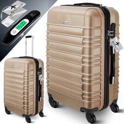 KESSER® Valise rigide de Voyage 84L Avec Roulettes et Poignée ABS Trolley Avec Serrure Champagne