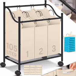 Panier à linge KESSER Fächer avec une capacité XXL allant jusqu'à 10 kg par compartiment, 12 organisateurs Velcro, des sacs à ...