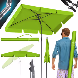 KESSER Parasol rectangulaire très robuste, avec protection UV, Housse de protection et étui 2 en 1, piquet de terre intégré,  ...