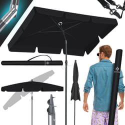 KESSER® Parasol rectangulaire avec housse 2en1 et sac de transport Parasol de jardin et de terrasse Parasol 200 × 125cm pour balcon, jardin et