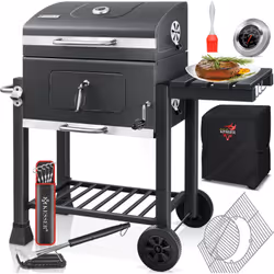 KESSER Master Barbecue au charbon de bois composé d'une cuve à feu revêtue par poudre, d'une grille émaillée, de deux roues e ...